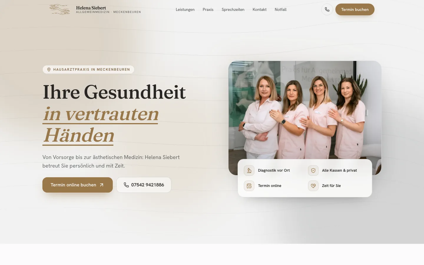 Allgemeinmedizin Meckenbeuren: Startseite am Computer