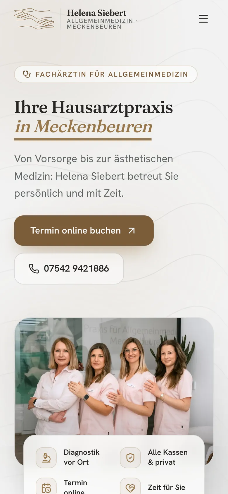 Allgemeinmedizin Meckenbeuren: Startseite am Handy
