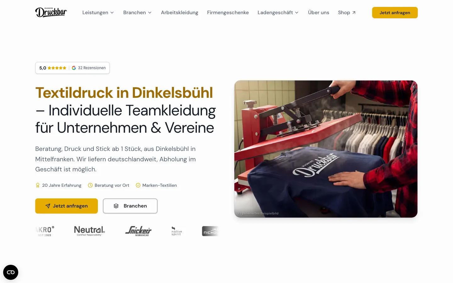 Wagners Druckbar: Startseite am Computer